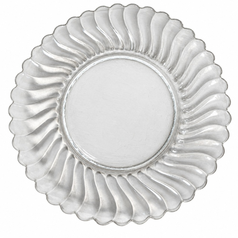 VTG Fostoria Colony Dinner Plate 9 1/2" Clear Glass Swirl Set of 1